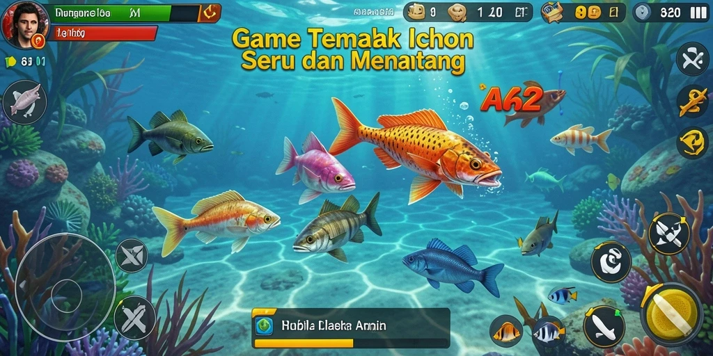 Tampilan gameplay seru Tembak Ikan di AA62.