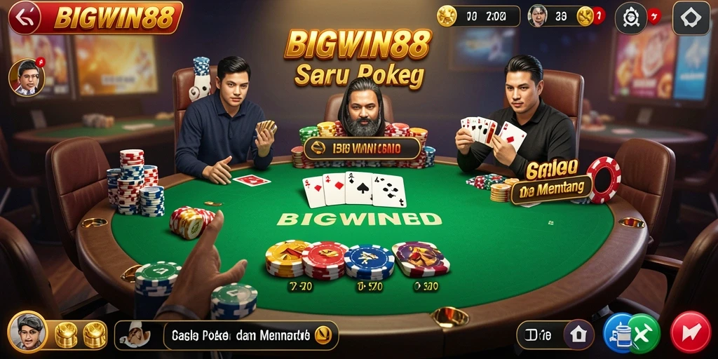Gameplay Poker yang mendebarkan di BIGWIN88.