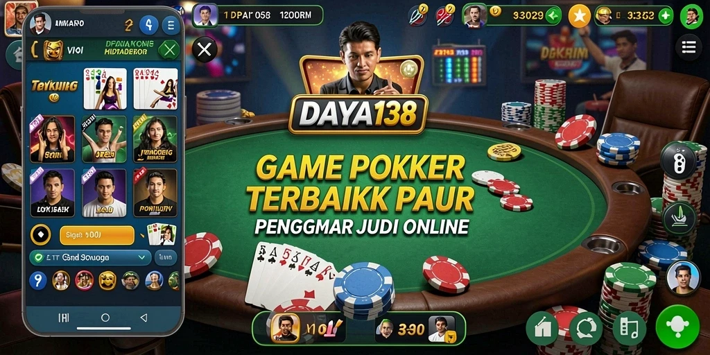 Tampilan gameplay seru dari permainan Poker di DAYA138.