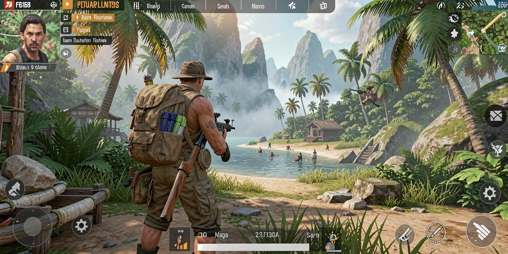 Tampilan gameplay FB168 dengan petualangan seru di dunia terbuka.