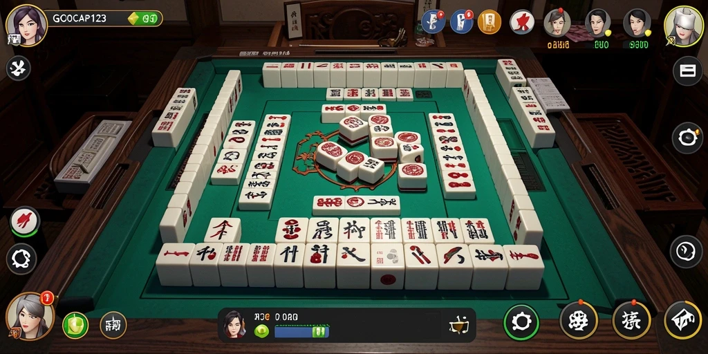 Screenshot utama GOCAP123 menampilkan gameplay Mahjong yang menarik.