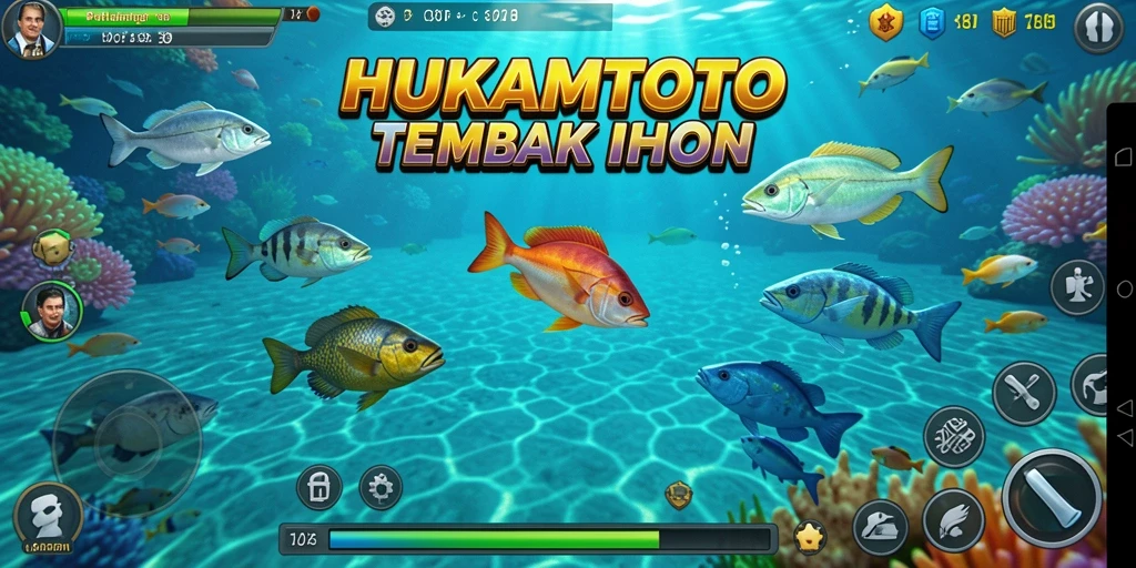 Screenshot gameplay HUKUMTOTO yang seru saat menangkap ikan.