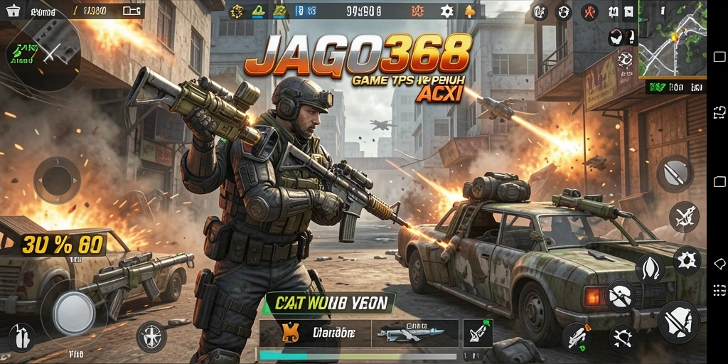 Screenshot JAGO368 menampilkan aksi seru dalam mode TPS.