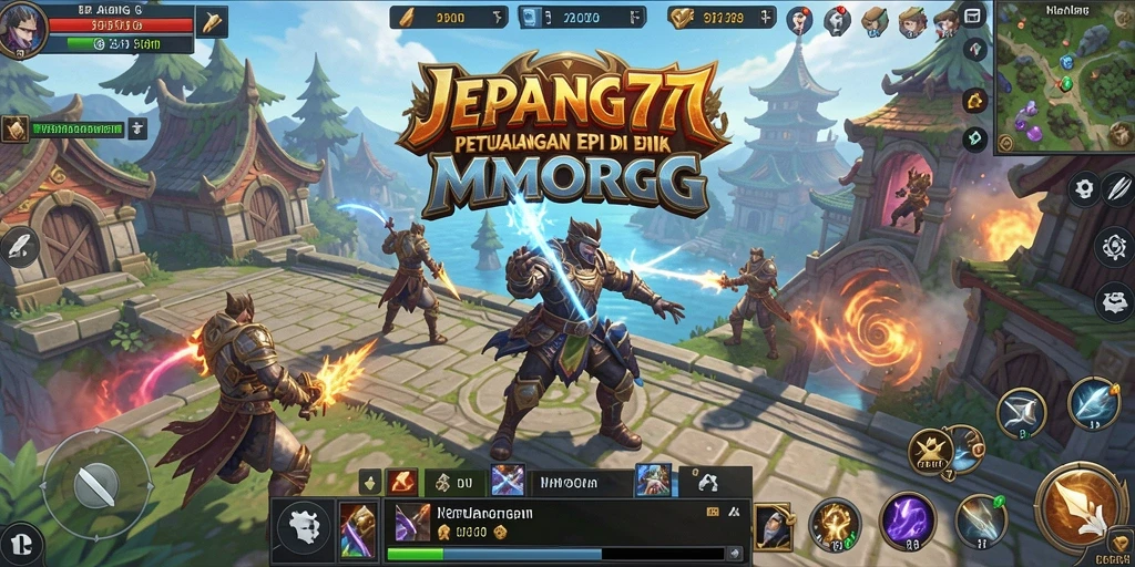 Tangkapan layar menampilkan aksi seru dalam permainan MMORPG JEPANG77.
