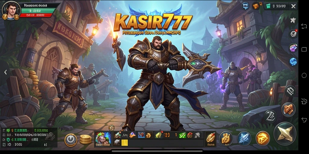 Screenshot gameplay KASIR777 yang memperlihatkan pertarungan epik di dunia MMORPG.