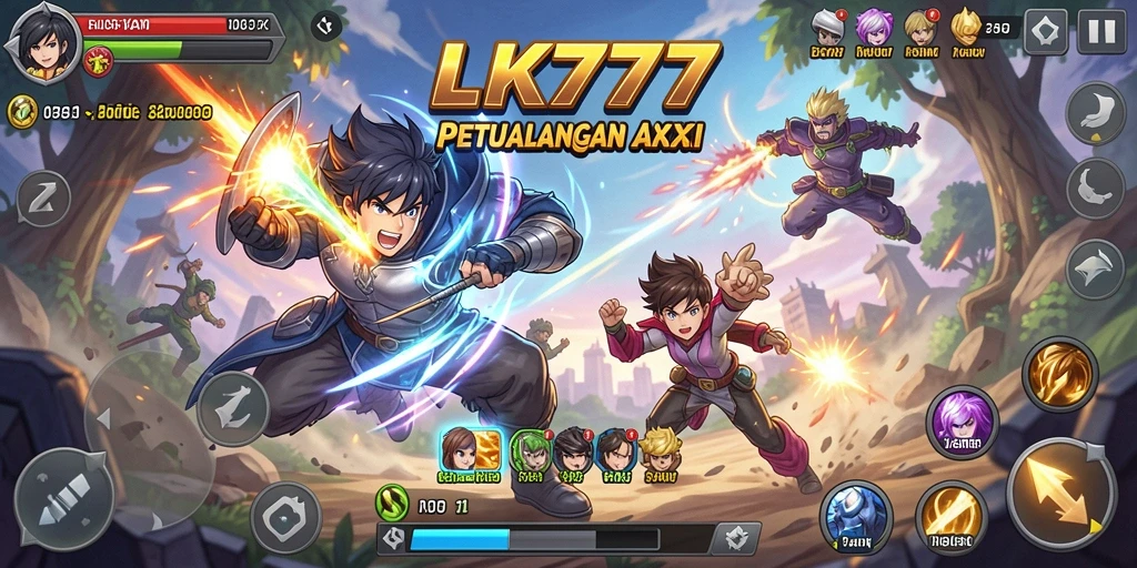 Tampilan menarik dari gameplay LK777 dengan karakter anime yang dinamis.