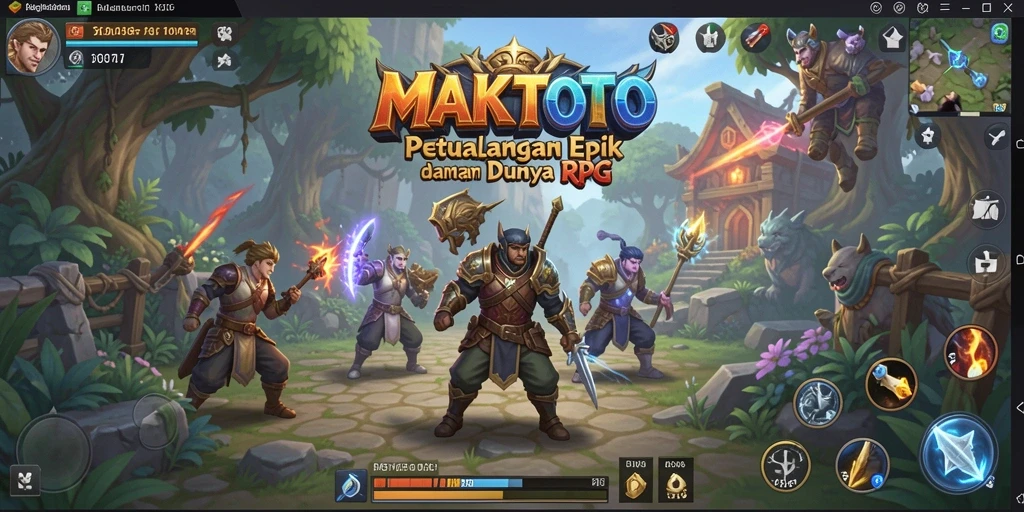 Tangkapan layar gameplay RPG MAKTOTO yang menampilkan aksi seru.