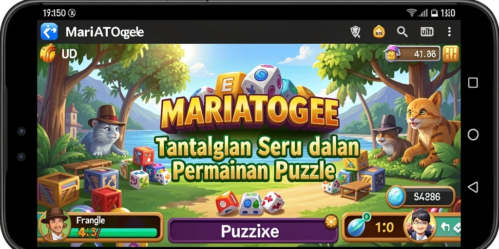 Screenshot gameplay MARIATOGEL menampilkan tantangan puzzle yang menarik.
