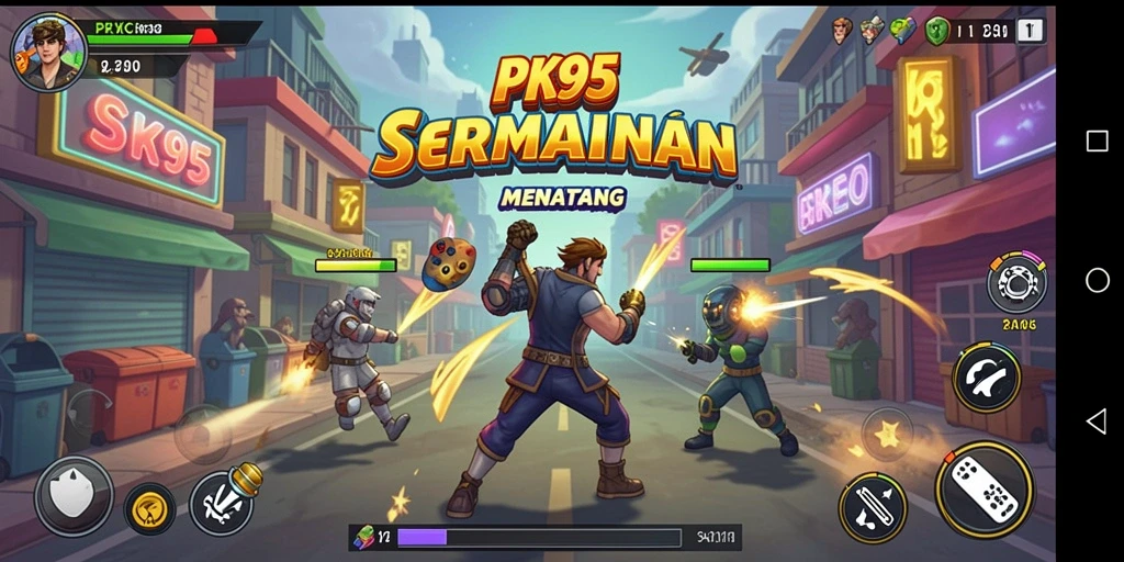 Menggambarkan gameplay seru dan menantang dalam PK95.