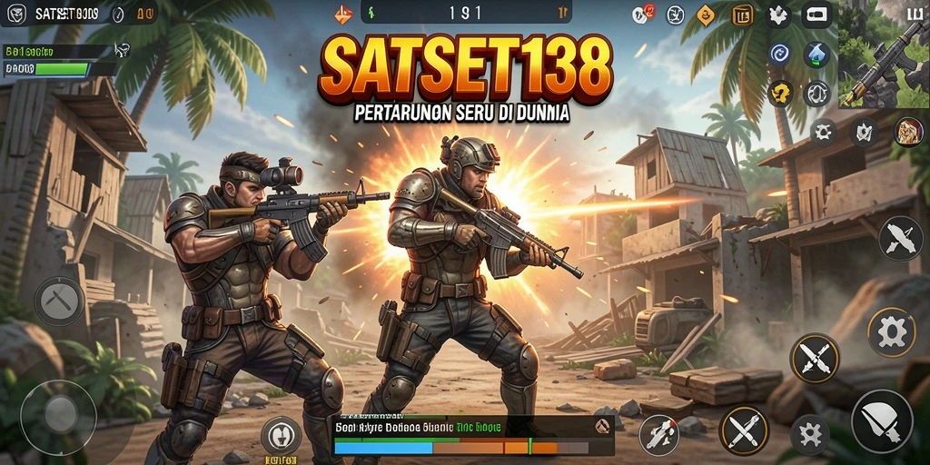 Tampilan gameplay menegangkan di SATSET138, dengan aksi pertarungan yang dinamis.