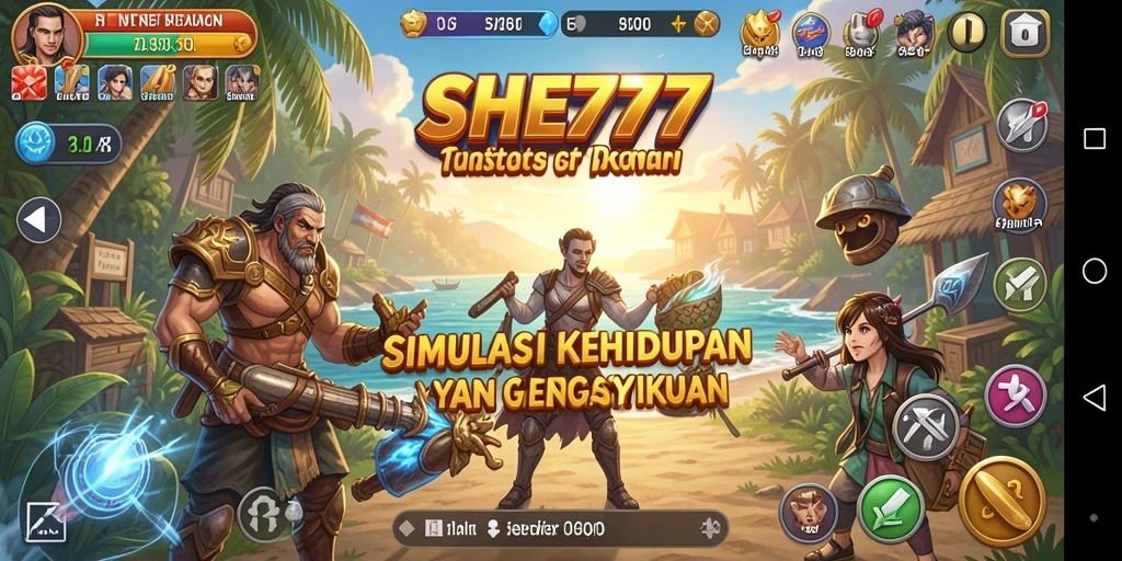Tangkapan layar gameplay yang menampilkan interaksi karakter di SHE777.