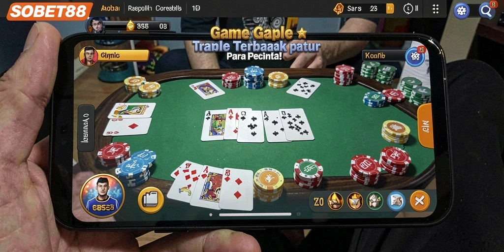 Tampilan gameplay seru dari bermain Gaple di SOBET88.