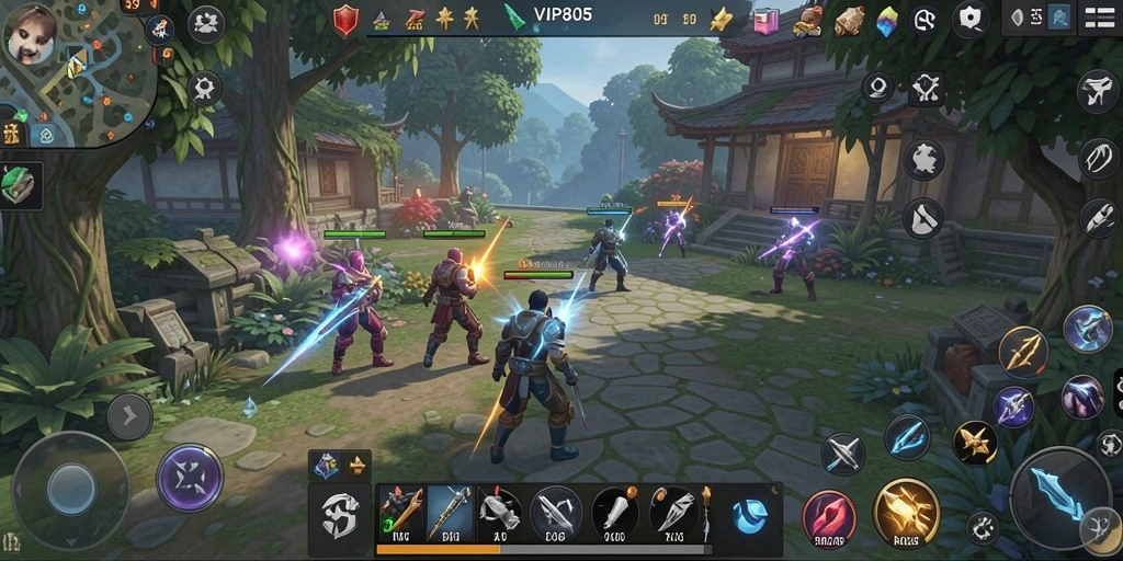 Gameplay seru dan strategis dalam VIP805, menampilkan pertempuran yang intens.
